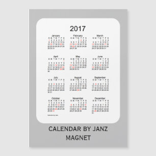 2017 års kalender för Helgdag i Silver från Janz 5