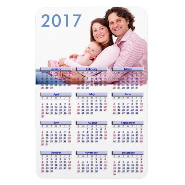 2017 års Mini Magnet-kalender för Cute Family Pic  Magnet (Vertikal)