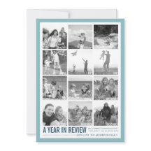 2017 års recension 12 Photo Collage Helgdag Card