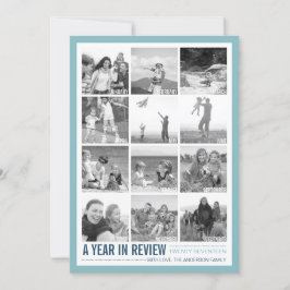 2017 års recension 12 Photo Collage Helgdag Card Julkort