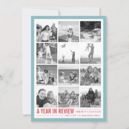 2017 års recension 12 Photo Collage Helgdag Card Julkort