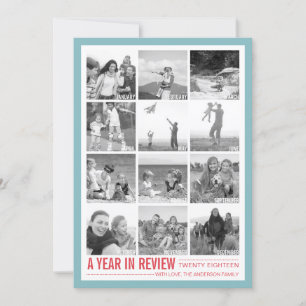 2017 års recension 12 Photo Collage Helgdag Card Julkort