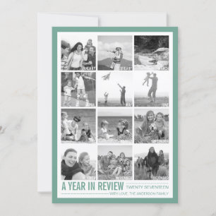 2017 års recension 12 Photo Collage Helgdag Card Julkort