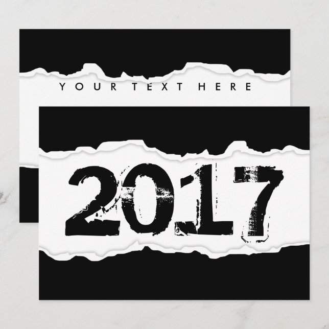 2017 års sönderfallande papprare inbjudningar (Fram/baksida)
