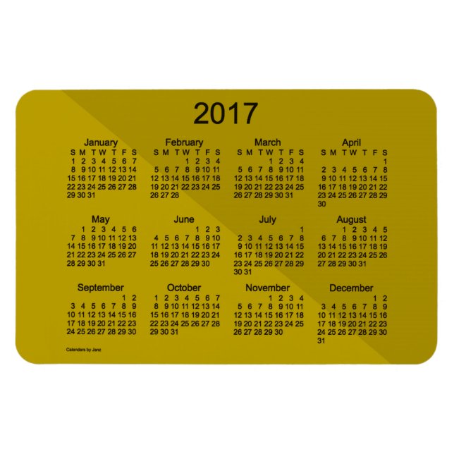 2017 års Vinkla konstkalender i Guld senast Janz 4 Magnet (Horisontell)