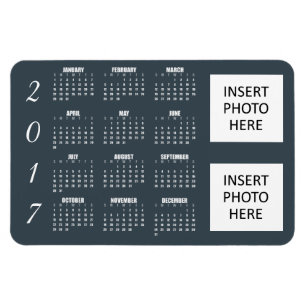2017 Calendar Magnet Grayish Blue Steel - 2 foton