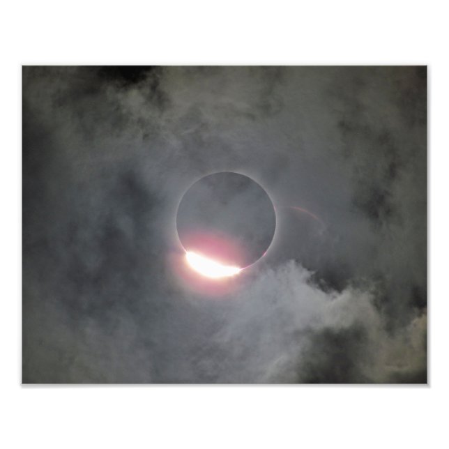 2017 Eclipse with Diamond Ring Photo Print Fototryck (Framsidan)
