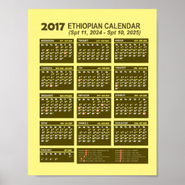 2017 Etiopiens nyårskalender 2024/2025 Poster