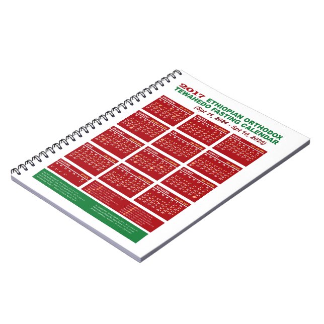 2017 Etiopiens ortodoxa Fasting Calendar 2024/25 Anteckningsbok (Vänstra Sidan)