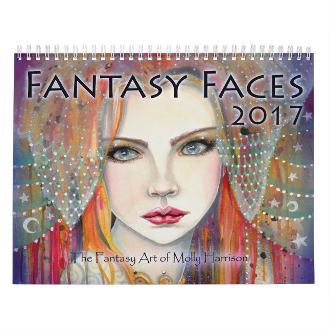 2017 Fantasy Faces konstkalender Molly Harrison Kalender (Omslag)
