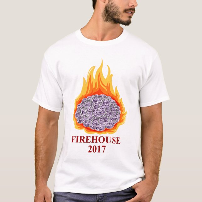 2017 flammande hjärnmanar utslagsplats för rund t-shirt (Framsida)