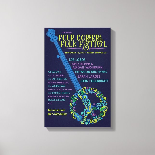 2017 Fyra folkfestivaler för hörn Poster Canvastryck (Framsida)