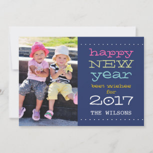 2017 Gott Nytt År Nyckfull Högtidlig Fotokort Julkort