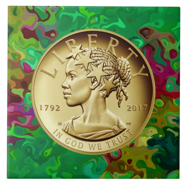 2017 GULD DAM LIBERTY COIN KAKELPLATTA (Framsidan)