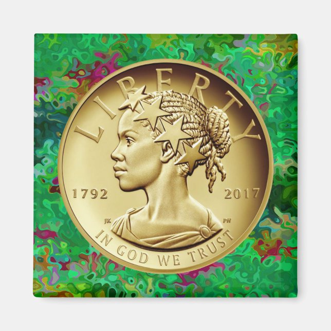 2017 GULD DAM LIBERTY COIN MAGNET (Framsidan)