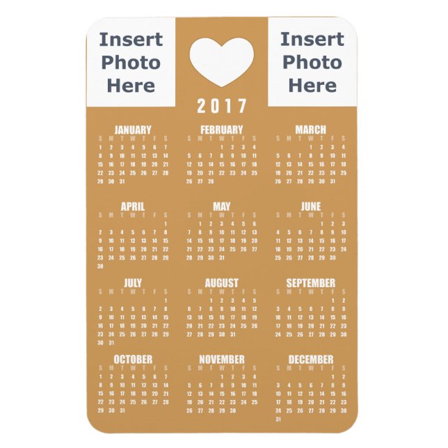 2017 Kalendermagnet - Kärlek fotokollage-mall Magnet (Vertikal)