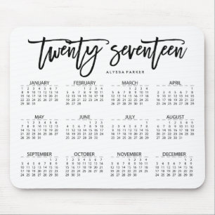 2017 modern typografi för kalender musmatta