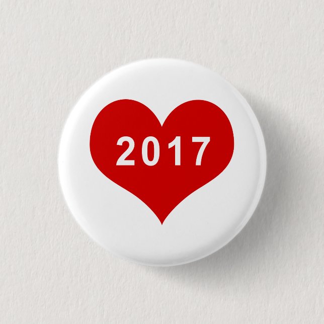 2017 Red Kärlek Heart Button Knapp (Framsida)
