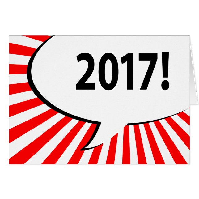 2017 tecknad bubbla hälsningskort (Framsidan Horizontal)