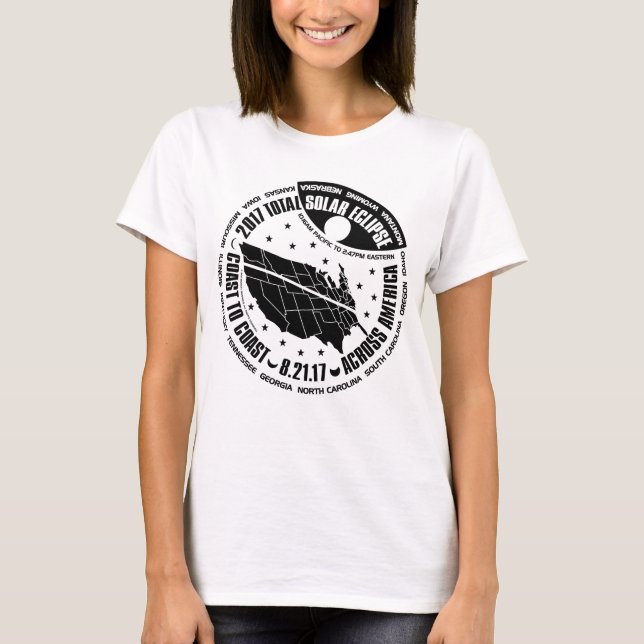 2017 TOTAL SOLAR ECLIPSE Designer Womens Sport Tee (Framsida)