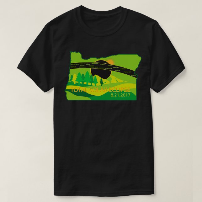 2017 Totalt solcellsekulära eklipser över Oregon C T Shirt (Design framsida)