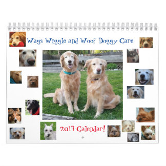 2017 Wags Wiggle & kalendern för Woofvovveomsorg Kalender