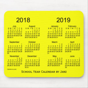 2018-2019 gul kalender för skolår vid Janz Musmatta