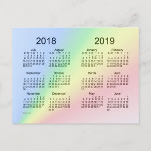 2018-2019 Mini Calendar i skolan i januari Vykort