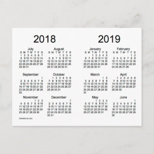 2018-2019 Mini Calendar i skolan i januari Vykort