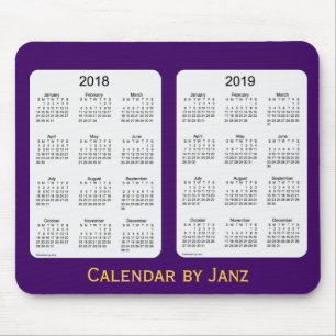 2018-2019 purpurfärgad kalender av Janz Mousepad Musmatta