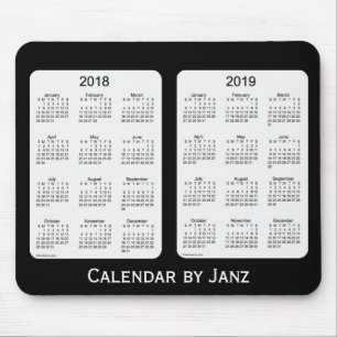 2018-2019 svart kalender av Janz Mousepad Musmatta