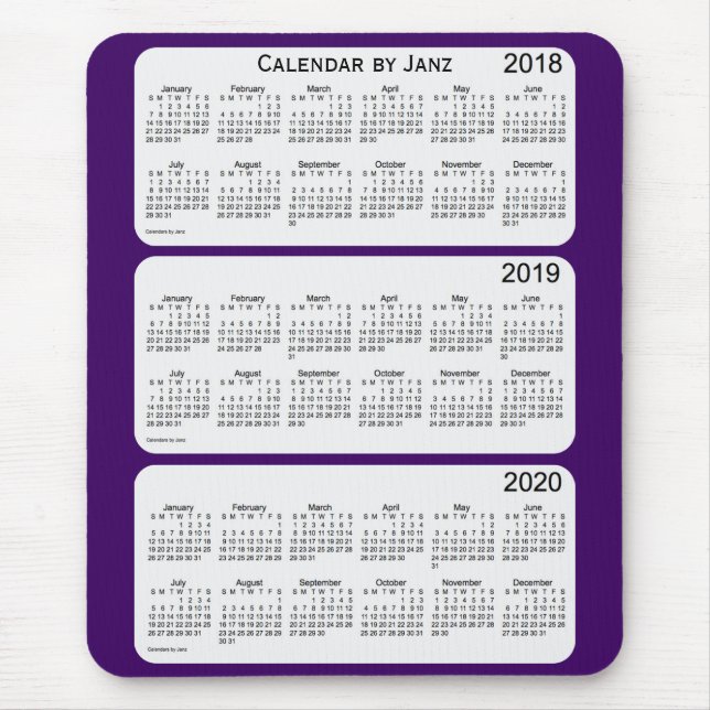2018-2020 års kalender för Lila av Janz Musmatta (Framsidan)