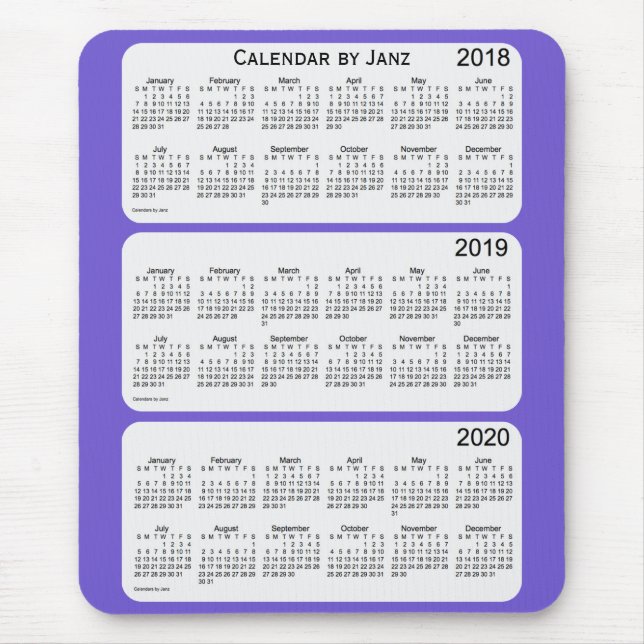 2018-2020 Kalender för Slate Blue av Janz Musmatta (Framsidan)