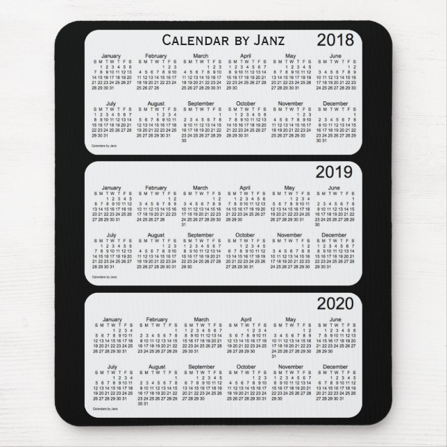 2018-2020 svart kalender vid Janz Musmatta (Framsidan)