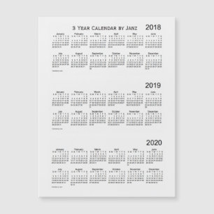 2018-2020 Vitrök 3 års kalender från Janz