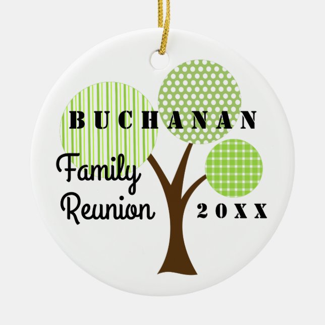 2018 års familjeåterförening Whimsical Träd julgåv Julgransprydnad Keramik (Framsidan)