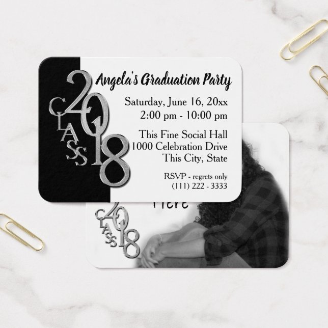 2018 års Grad Party-foto-inmatningskort Visitkort (Kontor)