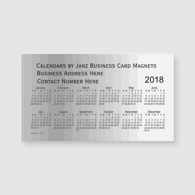 2018 års Grått-skuggkalender från Janz Magnet (Framsida)