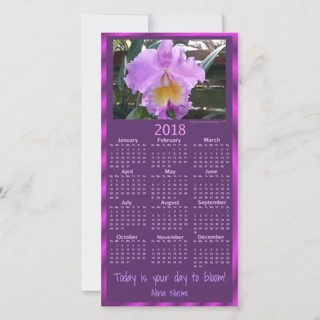 2018 års orkidékalender (Framsida)