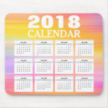 2018 års vattenfärgskalender | Mousepad