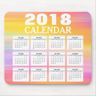2018 års vattenfärgskalender Mousepad Musmatta