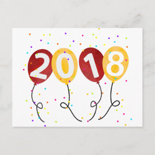 2018 Bubblor Gott nytt år Party Firande Vykort
