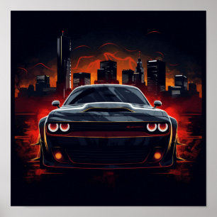 2018 Dodge Challenger SRT Demon Sports Car Poster