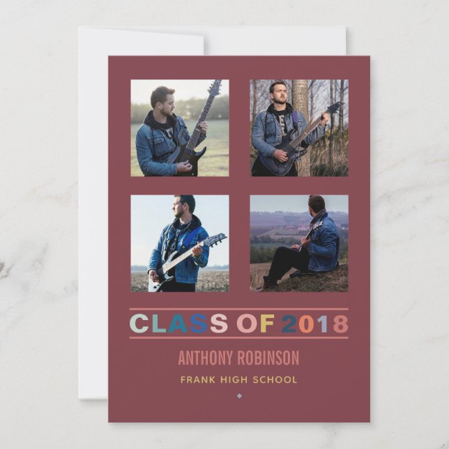 2018 färgtrender Examen Foto Collage Meddelande (Framsida)
