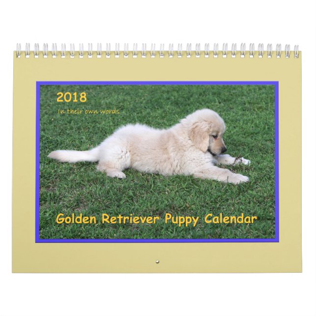2018 guld- Retrievervalpkalender Kalender (Omslag)