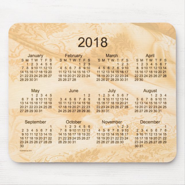 2018 guld- silkekalender vid den Janz musen Musmatta (Framsidan)