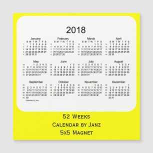 2018 Gult 52 veckors kalender från Janz