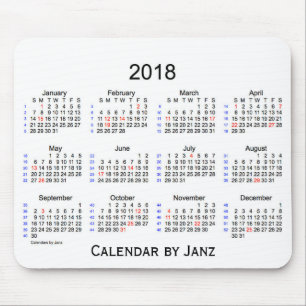 2018 helgdag 52 veckor vitkalender vid Janz Musmatta