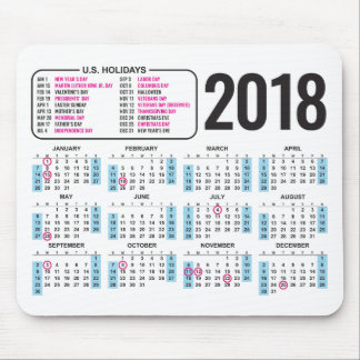 2018 kalender Mousepad med U.S.-helgdagar Musmatta