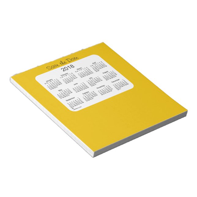 2018 Kalender Spara Anteckningsblocket Datum Guld Anteckningsblock (Vinklad)